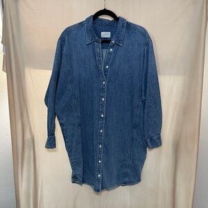 Denim Button-Up Shirt Dress